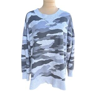Aerie Gray Camo Print Oversize Baggy Sweatshirt Women's Size Large